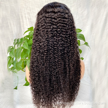 2021 swiss glueless kinky curly  top transparent long hd lace front human hair wigs curly